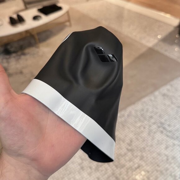 Chanel SS24 Set of 2 Black White CC Silicone Swim Caps - Picture 3 of 10